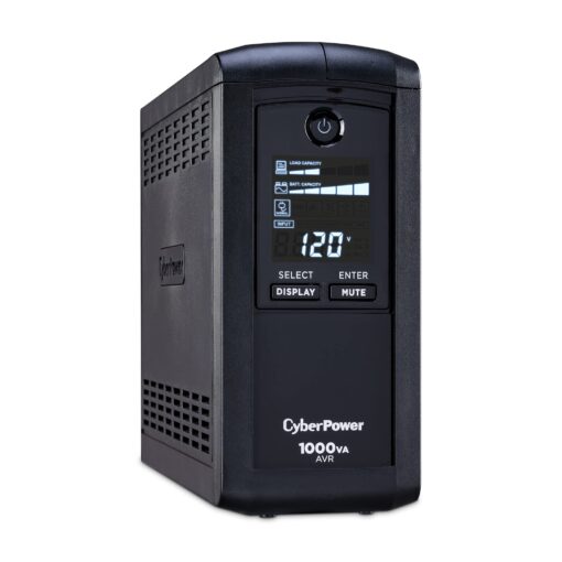 CyberPower CP1000AVRLCD Intelligent LCD UPS System, 1000VA/600W, 9 Outlets, AVR, Mini-Tower, Black - Image 8