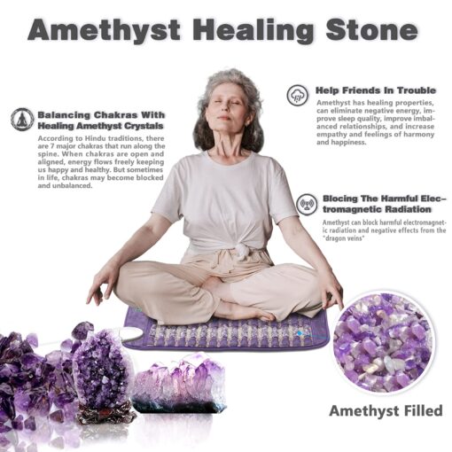 UTK Infrared Heating pad, Amethyst Heating Pad, Far Infrared Heating Pad for Back, Infrared Heating Mat, Lift Mood,Memory Function, Auto-Off, Customized Settings, Carry Bag Included, Spro: 24'' x 16'' - Image 7