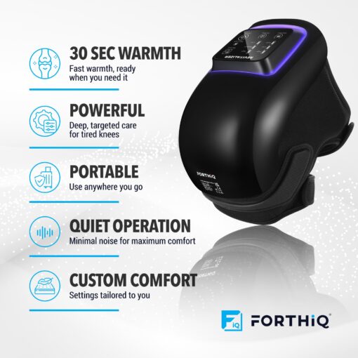 FORTHiQ Knee Massager Pro+ with Heat, Red Light and Vibration, 6-in-1, Dual-Wavelength - Cordless, Portable, Adjustable Straps, Easy to Use, Saves Your Settings, FSA or HSA Eligible - Image 5