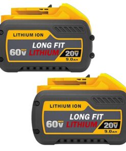LONG FIT 2 Pack Replace for DeWalt DCB606 DCB609 20V/60V MAX 9.0Ah Battery Compatible with DeWalt 20V/60V Power Tools Compatible with DeWalt 20-60v Battery