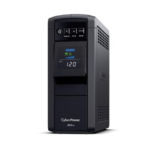 CyberPower CP850PFCLCD PFC Sinewave UPS System, 850VA/510W, 10 Outlets, AVR, Mini-Tower - Image 2