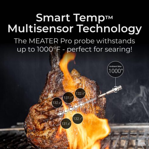 MEATER Pro XL: Wireless Smart Meat Thermometer | 4 Multi-Sensor Probes | Bluetooth & WiFi | 1000°F Heat Resistance | Certified Accuracy for BBQ, Oven, Grill, Smoker, Air Fryer, Deep Fryer, Sous Vide - Image 6