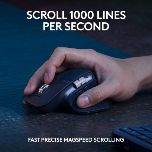 Logitech MX Keys S Combo - Performance Wireless Keyboard and Mouse with Palm Rest, Customizable Illumination, Fast Scrolling, Bluetooth, USB C, for Windows, Linux, Chrome, Mac - Image 9