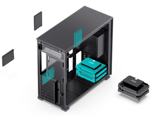 JONSBO D41 MESH SC Black ATX Computer Case with Screen, ATX PC Case Mid Tower/Support RTX 4090(335-400mm) GPU 360/280AIO,Power A-TX/SFX: 100mm-220mm Multiple Tool-Free Design,Black - Image 3