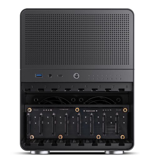 JONSBO N3 Mini-ITX NAS PC Chassis, ITX Computer Case, 8HHD+1-SSDD isk Bays NAS Mini Aluminum with Steel Plate Case, Built-in 2x10cm Fan, Power Support: SFX105mm, Support 130mm CPU Cooler - Image 4
