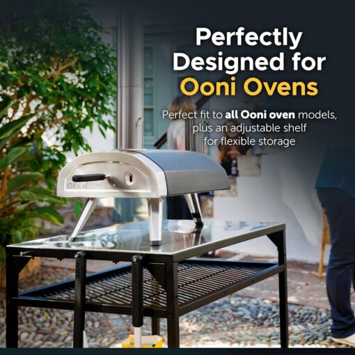 ooni Medium Modular Table - 31x22x35 Inch Pizza Oven Cart, Stainless Steel Pizza Oven Stand, Grill Barbecue Stand, Outdoor Table, Pizza Oven Accessories, Outdoor Pizza Oven Tables, Pizza Station - Image 7