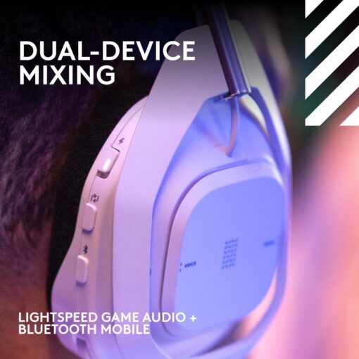Logitech G Astro A50 X Omni-Platform Wireless Gaming Headset + Base Station for PS5, Xbox, PC: PLAYSYNC Video & Audio Switcher, HDMI 2.1 4K 120Hz VRR, <24 bit/48 kHz, 24hr Battery, 2.4GHz & BT - White - Image 5