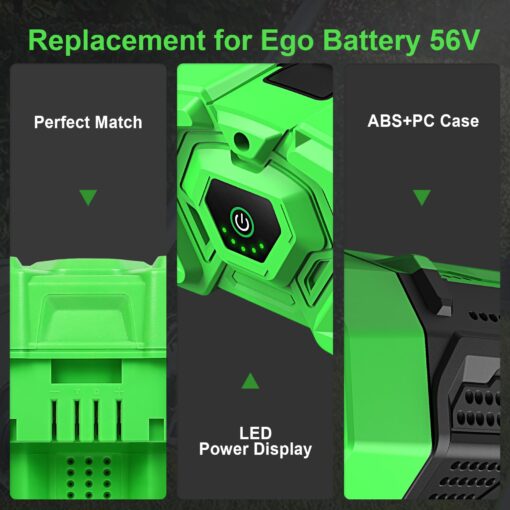 TOMAPEX 56V 5.0Ah Replacement for EGO 56v Battery BA2800 BA4200 BA1400, 5000mAh Lithium Ion Battery Compatible with All Power 56V CS1604 CS1804 CS1403 HT2400 LB6504 LB5804 LB6500 LB4800Tools - Image 4