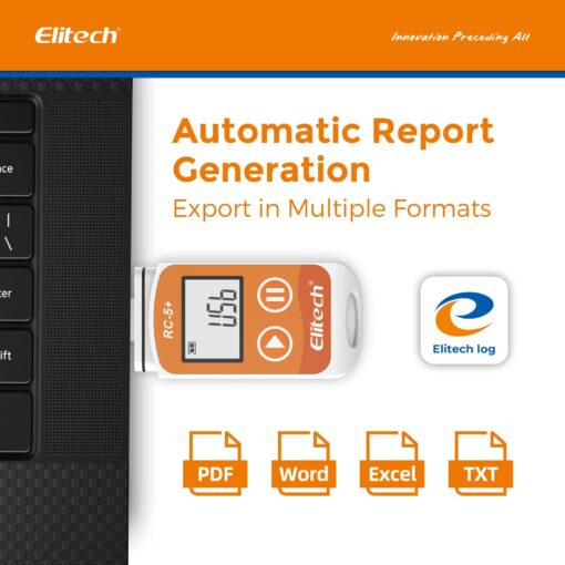 Elitech RC-5+ TE Digital PDF USB Temperature Data Logger Reusable Recorder Refrigerator Thermometer 32000 Points High Accuracy (Extra External Sensor)-10Pack - Image 9