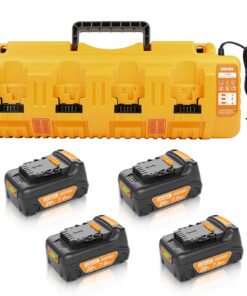 Lenoya Upgraded 7.0Ah Replacement for Dewalt 20V Battery 4Packs 20V Max High Capacity and DCB104 Charger Replacement for DCB200 DCB203 DCB204 DCB206