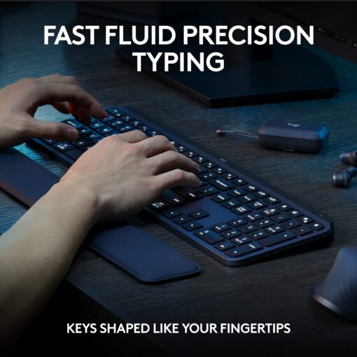 Logitech MX Keys S Combo - Performance Wireless Keyboard and Mouse with Palm Rest, Customizable Illumination, Fast Scrolling, Bluetooth, USB C, for Windows, Linux, Chrome, Mac - Image 10