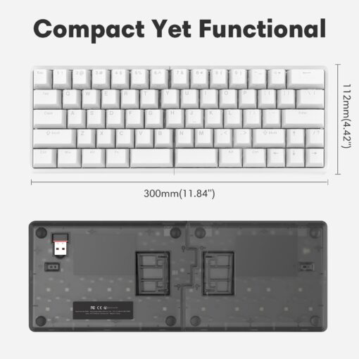 NocFree Wireless Ergonomic Split Mechanical Keyboard - Tactile, Hot-Swappable, Compact 60% Layout, Programmable for Mac & Windows, PBT Keycaps(Standard Version) - Image 2