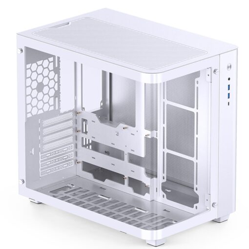 JONSBO TK-3 White One-Piece Curved Glass ATX Mid Tower Pc Case, One-Piece Curved Glass, Support BTF MB/Dual 360 AIO/ATX PSU/40Series GPU, with 10 Fan Positions, 270 Degree Side View Display,White - Image 4