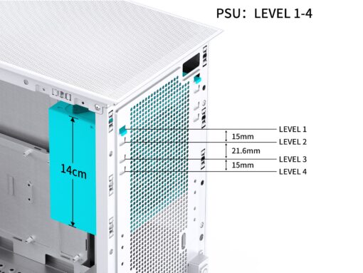 JONSBO D41 MESH SC White ATX Computer Case with Screen,ATX PC Case/Support RTX 4090(335-400mm) GPU 360/280AIO,Power A-TX/SFX: 100mm-220mm Multiple Tool-Free Design,White - Image 2