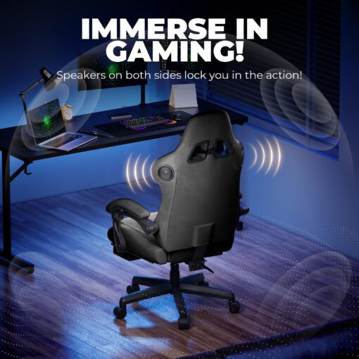 GTPLAYER Chair Computer Gaming Chair (Leather, Grey) - Image 6