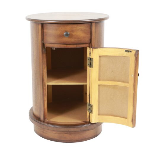 Decor Therapy Keaton Round Storage Side Table, Honeynut - Image 4