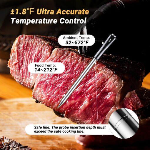 Wireless Meat Thermometer with 4 Probes, Inkbird Wifi BluetoothThermometer Digital Wireless for Rotisserie Grill Oven,Unlimited Range Dishwasher Waterproof Bluetooth Meat Thermometer for iOS & Android - Image 7