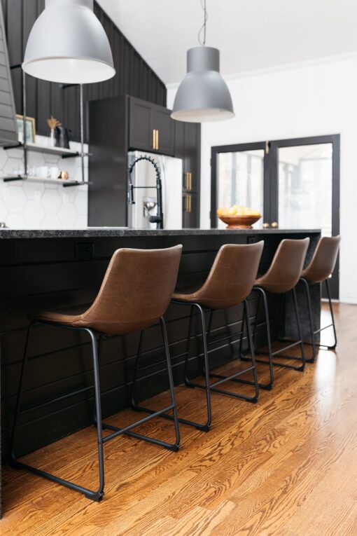 Signature Design by Ashley Centiar 24" Counter Height Modern Bucket Barstool 2 Count, Brown - Image 5