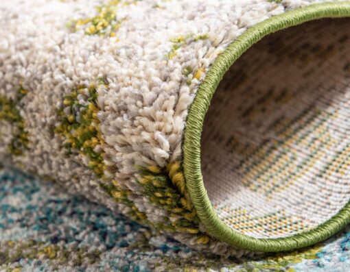 Unique Loom Estrella Collection Abstract, Modern, Light Colors, Distressed Area Rug, 8 ft x 11 ft, Blue/Beige - Image 5