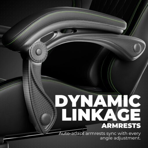 GTPLAYER Chair Computer Gaming Chair (Leather, Green) - Image 4
