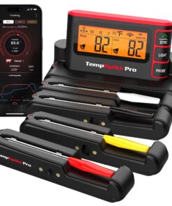 TempSpike Wireless Meat Thermometer Digital with App, WiFi & Bluetooth BBQ Grill Thermometer with High Precision, Waterproof & Heat-Resistant Probes, Rechargeable Base with Display for BBQ Smoker Oven