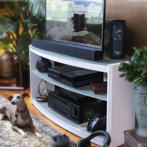 CyberPower CP1000AVRLCD Intelligent LCD UPS System, 1000VA/600W, 9 Outlets, AVR, Mini-Tower, Black - Image 2