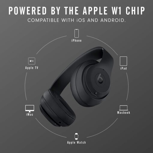 Beats Studio3 Wireless Noise Cancelling Over-Ear Headphones - Apple W1 Headphone Chip, Class 1 Bluetooth, 22 Hours of Listening Time, Built-in Microphone - Matte Black - Image 5