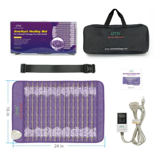 UTK Infrared Heating pad, Amethyst Heating Pad, Far Infrared Heating Pad for Back, Infrared Heating Mat, Lift Mood,Memory Function, Auto-Off, Customized Settings, Carry Bag Included, Spro: 24'' x 16'' - Image 2