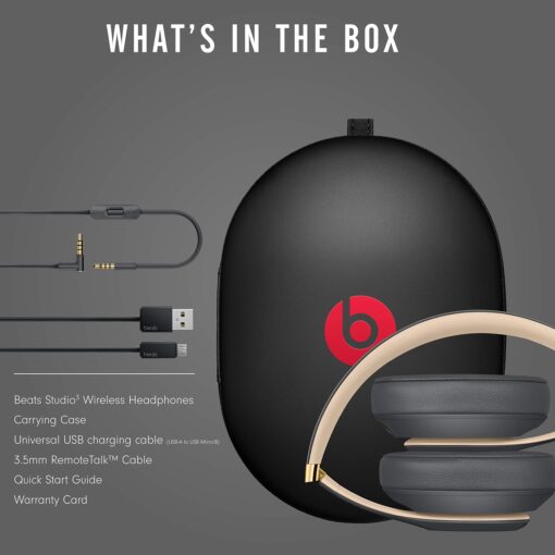 Beats Studio3 Wireless Noise Cancelling Over-Ear Headphones - Apple W1 Headphone Chip, Class 1 Bluetooth, 22 Hours of Listening Time, Built-in Microphone - Shadow Gray - Image 3