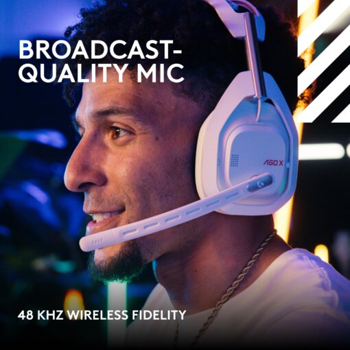 Logitech G Astro A50 X Omni-Platform Wireless Gaming Headset + Base Station for PS5, Xbox, PC: PLAYSYNC Video & Audio Switcher, HDMI 2.1 4K 120Hz VRR, <24 bit/48 kHz, 24hr Battery, 2.4GHz & BT - White - Image 6