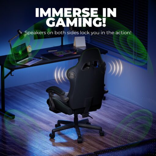 GTPLAYER Chair Computer Gaming Chair (Leather, Green) - Image 6