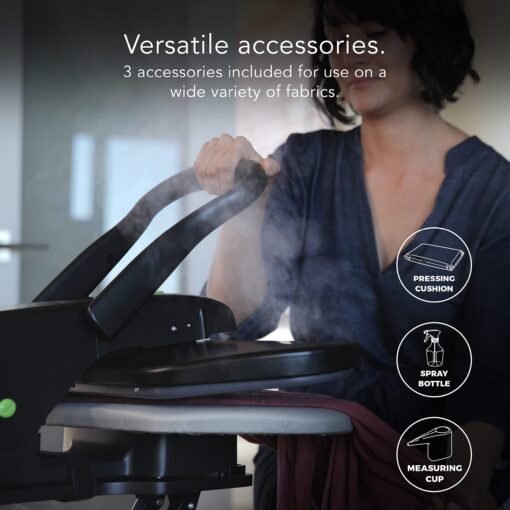 Steamfast SF-623 Mid-Size Steam Press with Multiple Fabric Settings and Steam Burst Function, Black, 20.47" L x 17.16" W x 6.73" H - Image 6