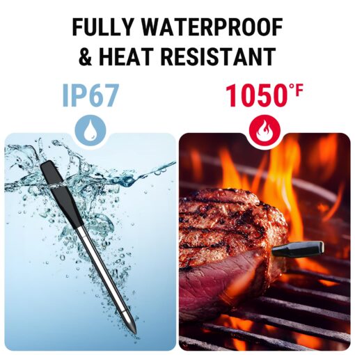 TempSpike Wireless Meat Thermometer Digital with App, WiFi & Bluetooth BBQ Grill Thermometer with High Precision, Waterproof & Heat-Resistant Probes, Rechargeable Base with Display for BBQ Smoker Oven - Image 5