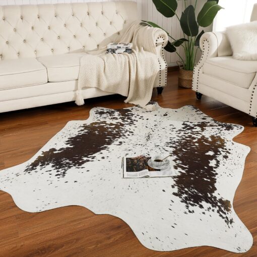 AROGAN White 8×10 Feet Faux Cow Print Rug Large - Cow Print Area Rug with No-Slip Backing, Large Animal Skin Rugs for Living Room, Offfice, Room Decor, Spots - Image 7