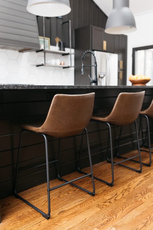 Signature Design by Ashley Centiar 24" Counter Height Modern Bucket Barstool 2 Count, Brown - Image 9