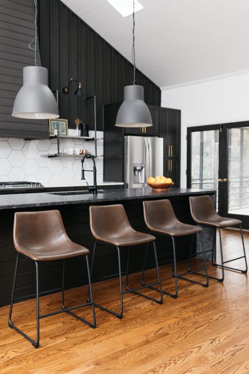 Signature Design by Ashley Centiar 24" Counter Height Modern Bucket Barstool 2 Count, Brown - Image 6