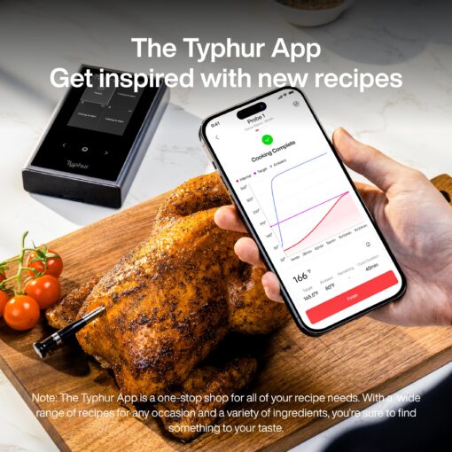 Typhur Sync Wireless Meat Thermometer Quad | 4 Probes | 6 Sensors | LCD Display | WiFi and Bluetooth 5.3 | Improved Stability and Range | IPX8 Waterproof | for BBQ, Grill, Smoker, Oven, Kitchen - Image 2