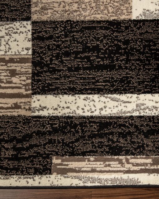 SUPERIOR Indoor Area Rug, Foam Backed, Modern Geometric Patchwork Floor Decor for Bedroom, Office, Living Room, Entryway, Hardwood Floors, Rockwood Collection, 10' x 14', Chocolate - Image 5