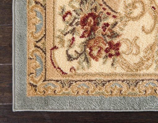 Unique Loom Versailles Collection Traditional Classic Floral Motif Area Rug (8' 0 x 10' 0 Rectangular, Slate Blue/ Ivory) - Image 3