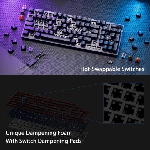 ASUS ROG Strix Scope II 96 Wireless Gaming Keyboard, Tri-Mode Connection, Dampening Foam & Switch-Dampening Pads, Hot-Swappable Pre-lubed ROG NX Snow Switches, PBT Keycaps, RGB-Black - Image 4