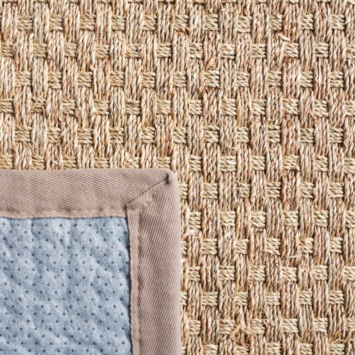 Safavieh Natural Fiber Collection Area Rug - 6' x 8', Natural & Grey, Seagrass, Basketweave Design with Cotton Border, Ideal for The Living Room, Bedroom, Dining Room (NF114P-68) - Image 5