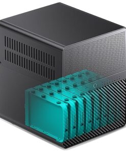 JONSBO N3 Mini-ITX NAS PC Chassis, ITX Computer Case, 8HHD+1-SSDD isk Bays NAS Mini Aluminum with Steel Plate Case, Built-in 2x10cm Fan, Power Support: SFX105mm, Support 130mm CPU Cooler