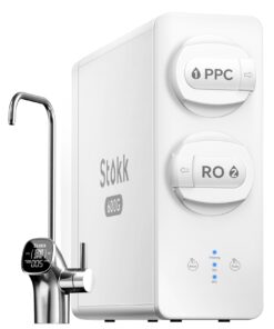Stokk Tankless Reverse Osmosis System, 8 Stage Reverse Osmosis Water Filter, NSF/ANSI 58&42&372 Under Sink RO System, 2.5:1 Pure to Drain, Smart LED Faucet, Reduce PFAS, 600 GPD, S1 Plus White