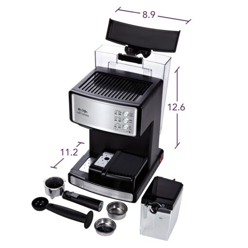 Mr. Coffee Espresso and Cappuccino Machine, Stainless Steel, Programmable Coffee Maker with Automatic Milk Frother, 15-Bar Pump, Ideal for Home Baristas - Image 4