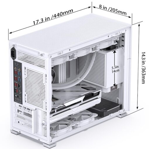 JONSBO D31 MESH SC White Micro Computer Case with Screen, M-ATX/ITX Mainboard/Support RTX 4090(335-400mm) GPU 360/280AIO,Power ATX/SFX: 100mm-220mm Multiple Tool-Free Design pc case - Image 6