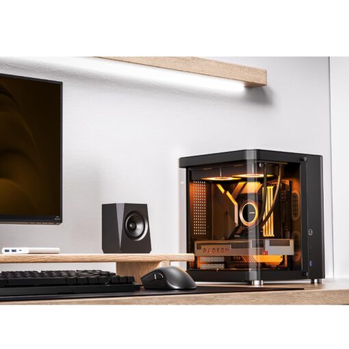 JONSBO TK-1 Black Micro ATX Mini Tower Computer CASE, Hyperboloid Glass Design, Separated Cabinet Structure, Al Alloy Shell Matx Desktop PC Case, Support ATX Power supply/240 AIO, Black - Image 6