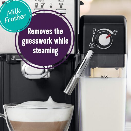 Mr. Coffee Programmable Espresso & Cappuccino Machine with Automatic Milk Frother & 19-Bar Pump, Stainless Steel - Image 10