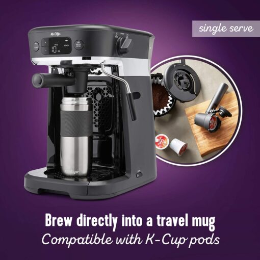 Mr. Coffee All-in-One Occasions Specialty Pods Coffee Maker, 10-Cup Thermal Carafe, and Espresso with Milk Frother and Storage Tray, Black - Image 5