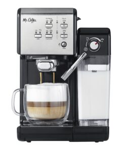 Mr. Coffee Programmable Espresso & Cappuccino Machine with Automatic Milk Frother & 19-Bar Pump, Stainless Steel