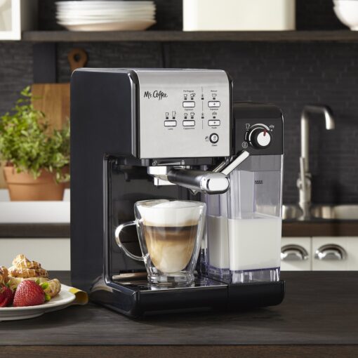 Mr. Coffee Programmable Espresso & Cappuccino Machine with Automatic Milk Frother & 19-Bar Pump, Stainless Steel - Image 7